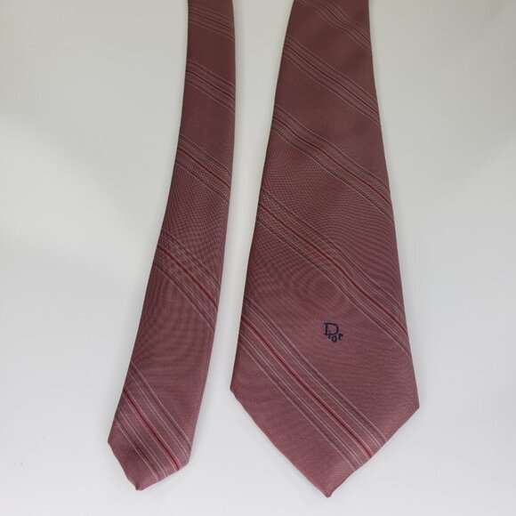 Vintage Christian Dior Mens Necktie Burgundy Classic  3.25"x55.5" USA Tie - Picture 2 of 7